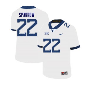 Mens West Virginia Mountaineers A'Varius Sparrow #22 White Official Jerseys 236370-849