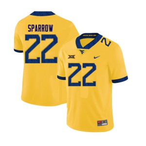 Mens West Virginia Mountaineers A'Varius Sparrow #22 Yellow Stitch Jersey 772240-676