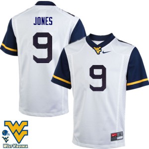 Mens West Virginia Mountaineers Adam Jones #9 Official White Jerseys 124593-478