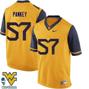 Mens West Virginia Mountaineers Adam Pankey #57 Gold University Jerseys 278336-521
