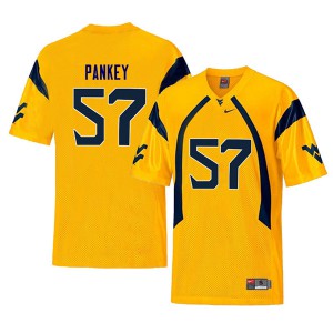 Mens West Virginia Mountaineers Adam Pankey #57 High School Yellow Retro Jersey 234072-597