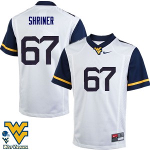 Mens West Virginia Mountaineers Alec Shriner #67 White Official Jerseys 349236-377