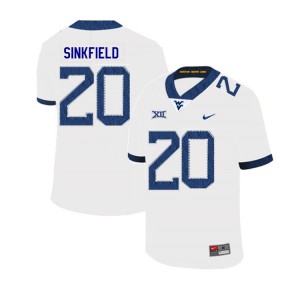 Men's West Virginia Mountaineers Alec Sinkfield #20 White 2019 Official Jersey 410257-160