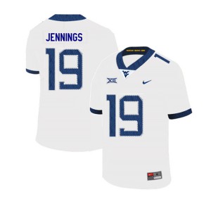 Men's West Virginia Mountaineers Ali Jennings #19 Stitched White 2019 Jerseys 729349-283
