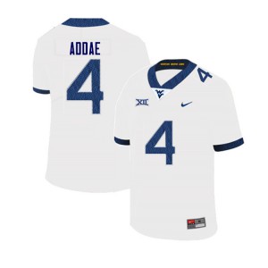 Mens West Virginia Mountaineers Alonzo Addae #4 Stitch White Jersey 710820-456