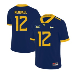 Mens West Virginia Mountaineers Austin Kendall #12 2019 Navy Player Jersey 881946-733