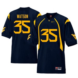 Men's West Virginia Mountaineers Brady Watson #35 Navy Retro Stitch Jerseys 198765-984