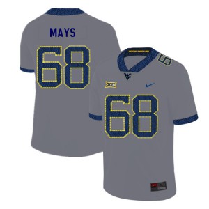 Mens West Virginia Mountaineers Briason Mays #68 Gray 2019 Player Jersey 365487-731