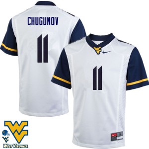 Men West Virginia Mountaineers Chris Chugunov #11 White University Jersey 695721-109
