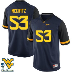 Mens West Virginia Mountaineers Colton McKivitz #53 Stitched Navy Jerseys 102753-778