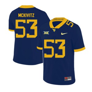 Mens West Virginia Mountaineers Colton McKivitz #53 Navy 2019 Stitch Jerseys 373800-986