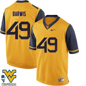 Men's West Virginia Mountaineers Connor Barwis #49 Gold Stitch Jersey 797251-304