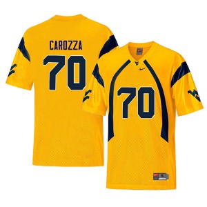 Mens West Virginia Mountaineers D.J. Carozza #70 Retro Player Yellow Jerseys 811124-592