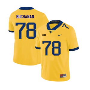Mens West Virginia Mountaineers Daniel Buchanan #78 University Yellow 2019 Jerseys 591572-851