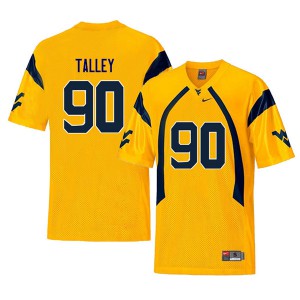 Men West Virginia Mountaineers Darryl Talley #90 Official Retro Yellow Jerseys 370993-652