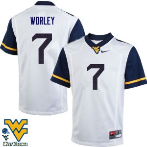 Men West Virginia Mountaineers Daryl Worley #7 Official White Jersey 876817-399