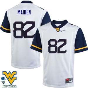 Men West Virginia Mountaineers Dominique Maiden #82 Embroidery White Jerseys 318155-254