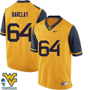 Men West Virginia Mountaineers Don Barclay #64 University Gold Jersey 883130-715