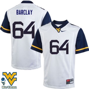 Men West Virginia Mountaineers Don Barclay #64 White University Jerseys 142560-855