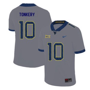 Mens West Virginia Mountaineers Dylan Tonkery #10 Gray Official 2019 Jerseys 369865-188