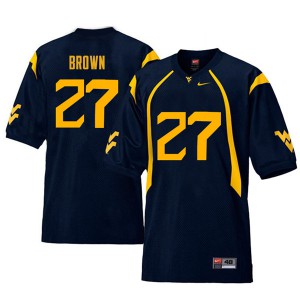 Mens West Virginia Mountaineers E.J. Brown #27 Retro Navy Stitched Jersey 945881-855