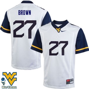 Men West Virginia Mountaineers E.J. Brown #27 Football White Jerseys 444189-544