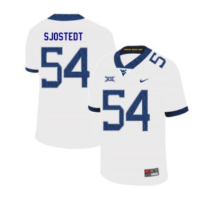 Men West Virginia Mountaineers Eric Sjostedt #54 White Official 2019 Jersey 471426-193