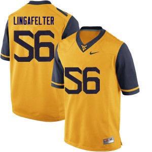 Mens West Virginia Mountaineers Grant Lingafelter #56 Player Gold Jersey 144703-397