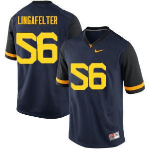 Mens West Virginia Mountaineers Grant Lingafelter #56 Official Navy Jersey 863341-947