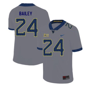 Mens West Virginia Mountaineers Hakeem Bailey #24 Gray NCAA 2019 Jersey 247681-922