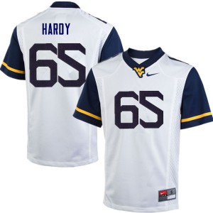 Mens West Virginia Mountaineers Isaiah Hardy #65 White NCAA Jersey 863243-341