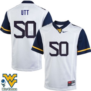 Men's West Virginia Mountaineers Isaiah Utt #50 Official White Jersey 200156-529