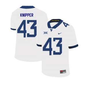 Men's West Virginia Mountaineers Jackson Knipper #43 2019 White Stitched Jerseys 919068-461