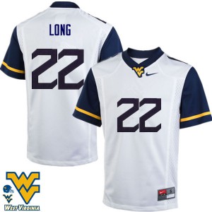 Mens West Virginia Mountaineers Jake Long #22 White Embroidery Jersey 267030-750
