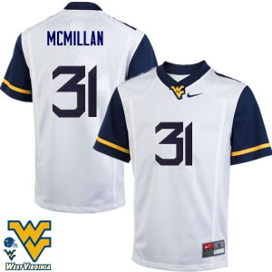 Men West Virginia Mountaineers Jawaun McMillan #31 White Stitched Jersey 314693-886