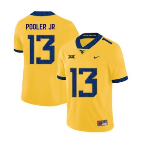 Men West Virginia Mountaineers Jeffery Pooler Jr. #13 Yellow 2019 Stitched Jersey 832938-525
