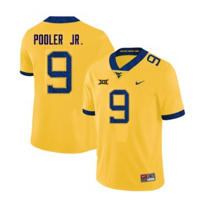 Mens West Virginia Mountaineers Jeffery Pooler Jr. #9 Player Yellow Jerseys 848460-329