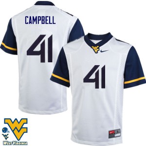 Men's West Virginia Mountaineers Jonah Campbell #41 White Football Jerseys 640346-843
