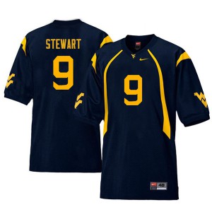Men's West Virginia Mountaineers Jovanni Stewart #9 Navy Embroidery Retro Jerseys 374464-515