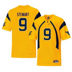 Men West Virginia Mountaineers Jovanni Stewart #9 Retro Yellow Stitched Jersey 582748-999