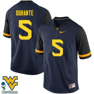 Mens West Virginia Mountaineers Jovon Durante #5 Official Navy Jersey 987975-320