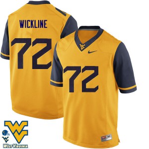 Mens West Virginia Mountaineers Kelby Wickline #72 NCAA Gold Jerseys 570569-431