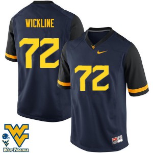 Men's West Virginia Mountaineers Kelby Wickline #72 Stitch Navy Jerseys 365155-750