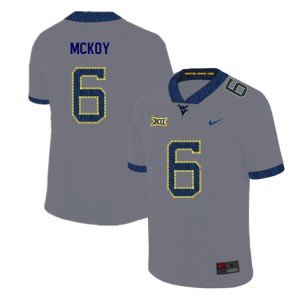 Men's West Virginia Mountaineers Kennedy McKoy #6 Gray 2019 Stitched Jersey 239479-637