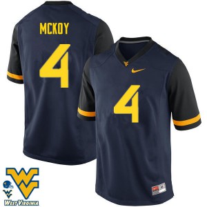 Men West Virginia Mountaineers Kennedy McKoy #4 Stitched Navy Jerseys 908569-450