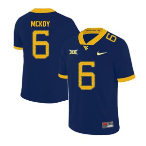 Mens West Virginia Mountaineers Kennedy McKoy #6 Navy NCAA 2019 Jerseys 147450-635
