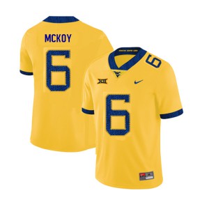 Men West Virginia Mountaineers Kennedy McKoy #6 2019 Official Yellow Jersey 547063-968