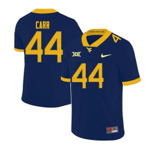 Mens West Virginia Mountaineers Lanell Carr #44 College Navy Jersey 716092-976