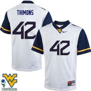 Men's West Virginia Mountaineers Logan Thimons #42 White NCAA Jerseys 668527-652
