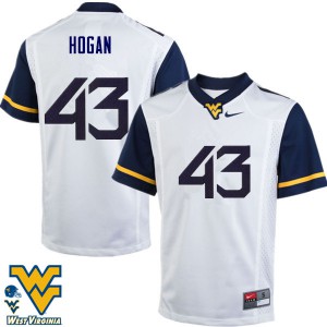 Men's West Virginia Mountaineers Luke Hogan #43 White Official Jersey 135252-468
